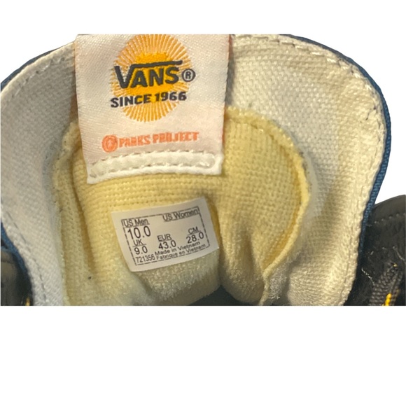 Vans X Parks Project Sk8-Hi Sneakers Teal Blue Leather High Top - Picture 7 of 8